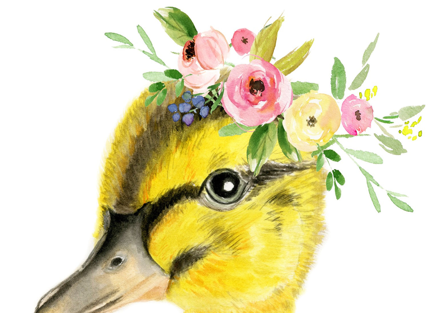 Yellow Duckling with Flower Crown