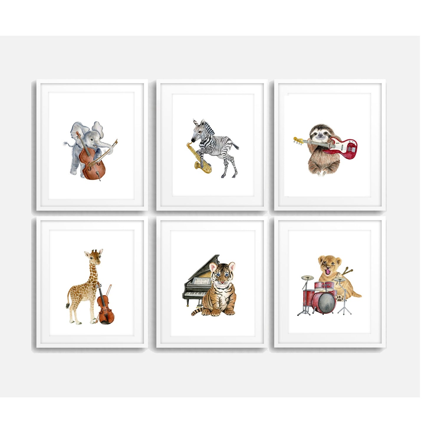 Set of 6 Music Theme Nursery Wall Art