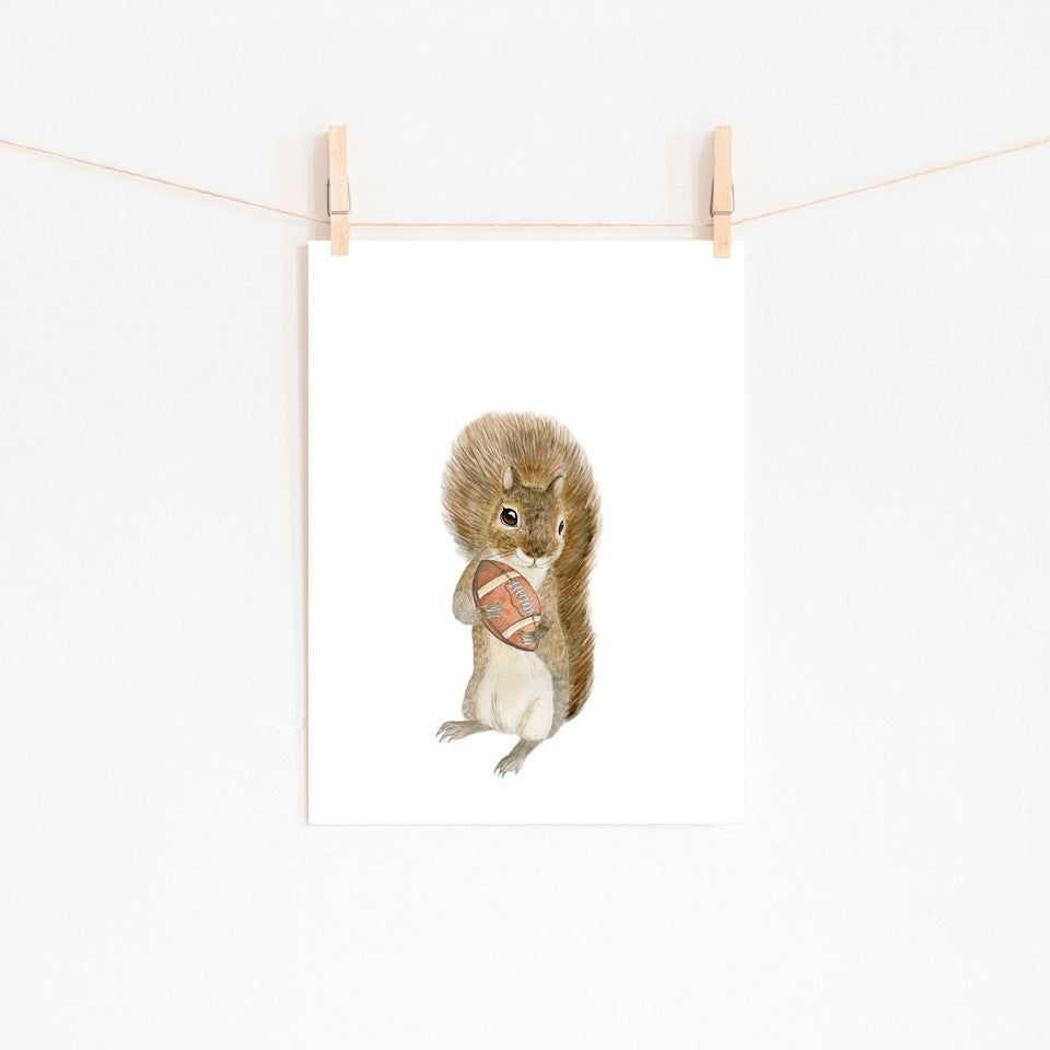 Squirrel Football Wall Art