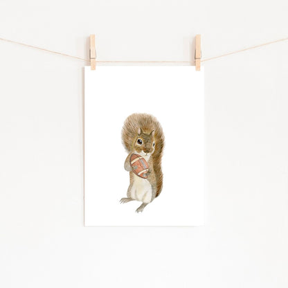 Squirrel Football Wall Art