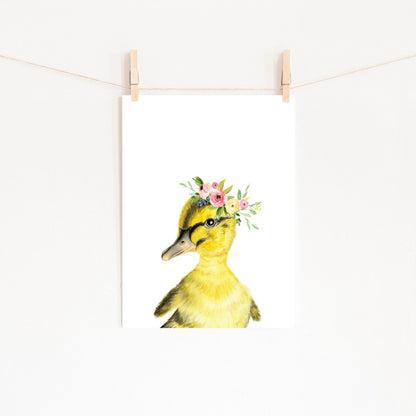 Yellow Duckling with Flower Crown