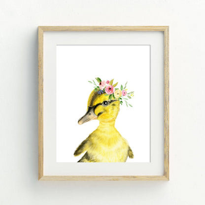 Yellow Duckling with Flower Crown