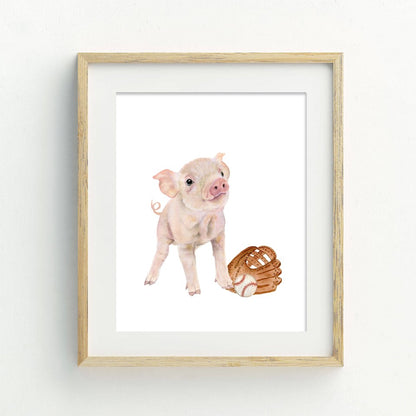 Piglet Baseball Wall Art