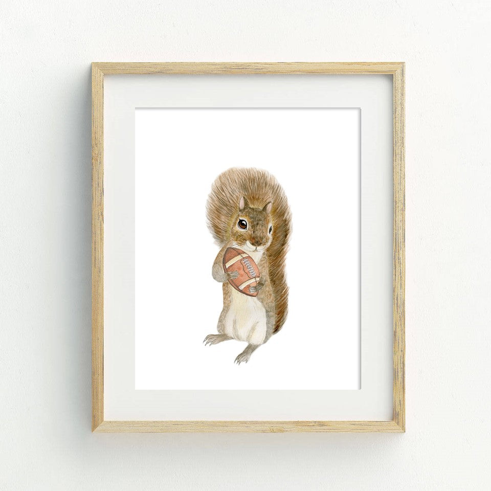 Squirrel Football Wall Art