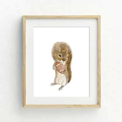 Squirrel Football Wall Art