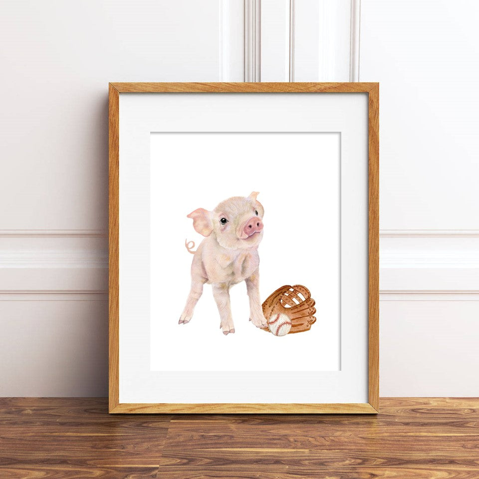 Piglet Baseball Wall Art