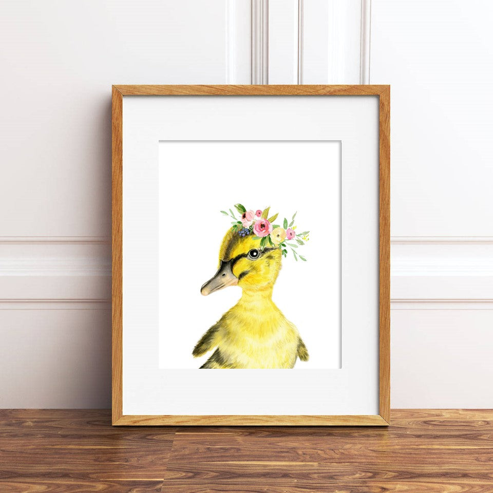 Yellow Duckling with Flower Crown