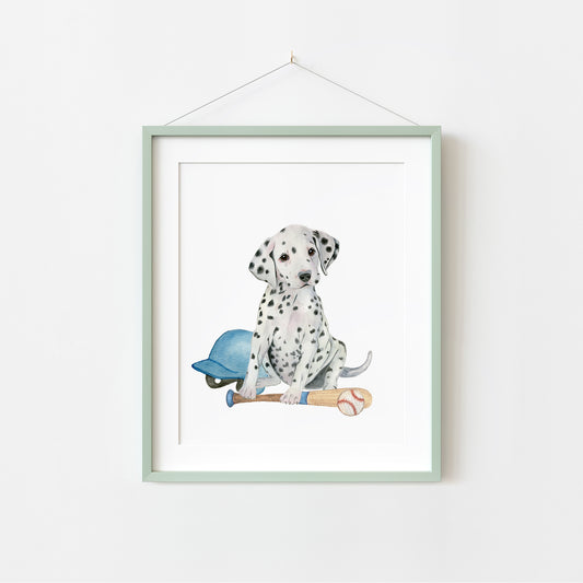 Dalmatian Puppy Baseball Wall Art