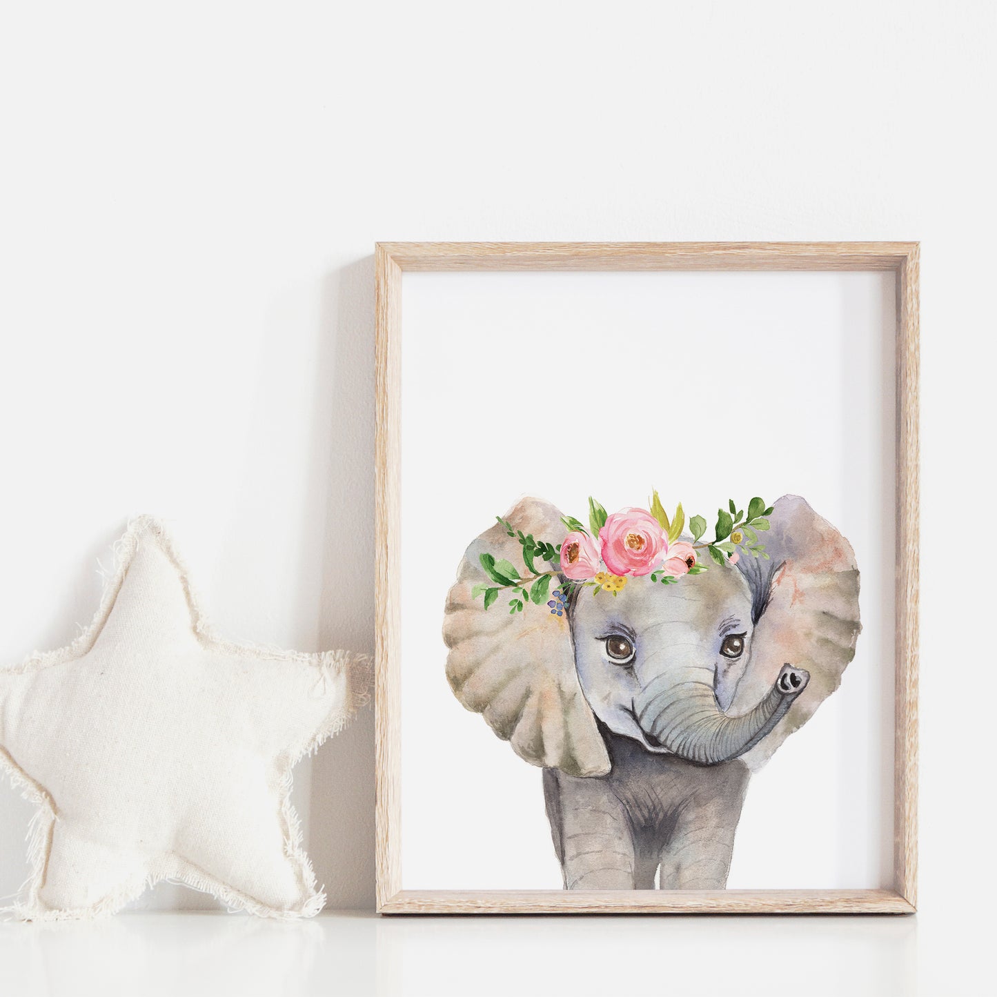 Baby Elephant with Flower Crown