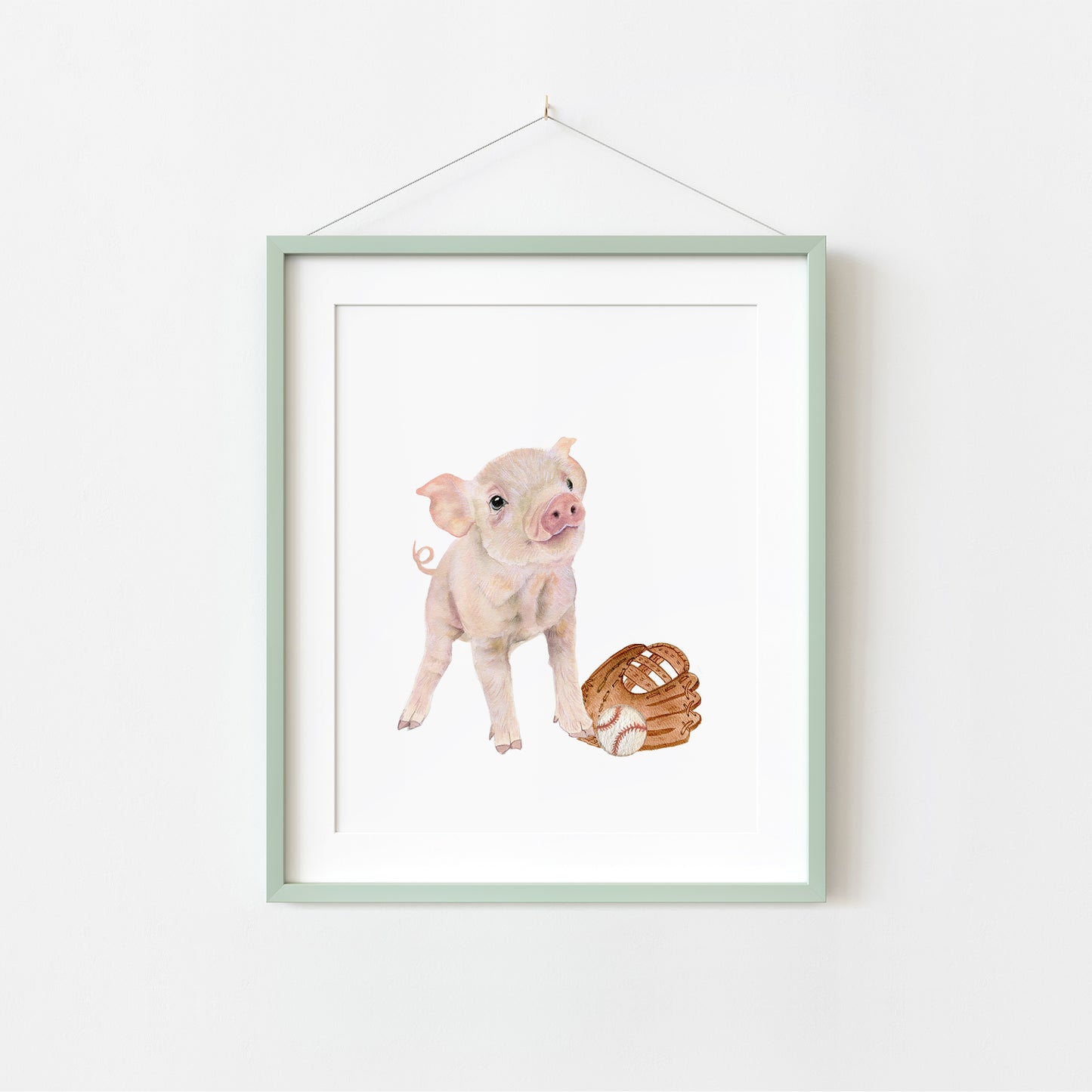 Piglet Baseball Wall Art