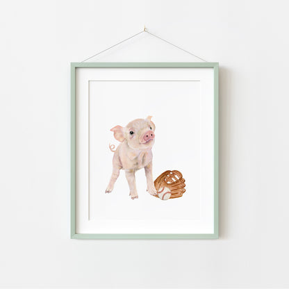 Piglet Baseball Wall Art