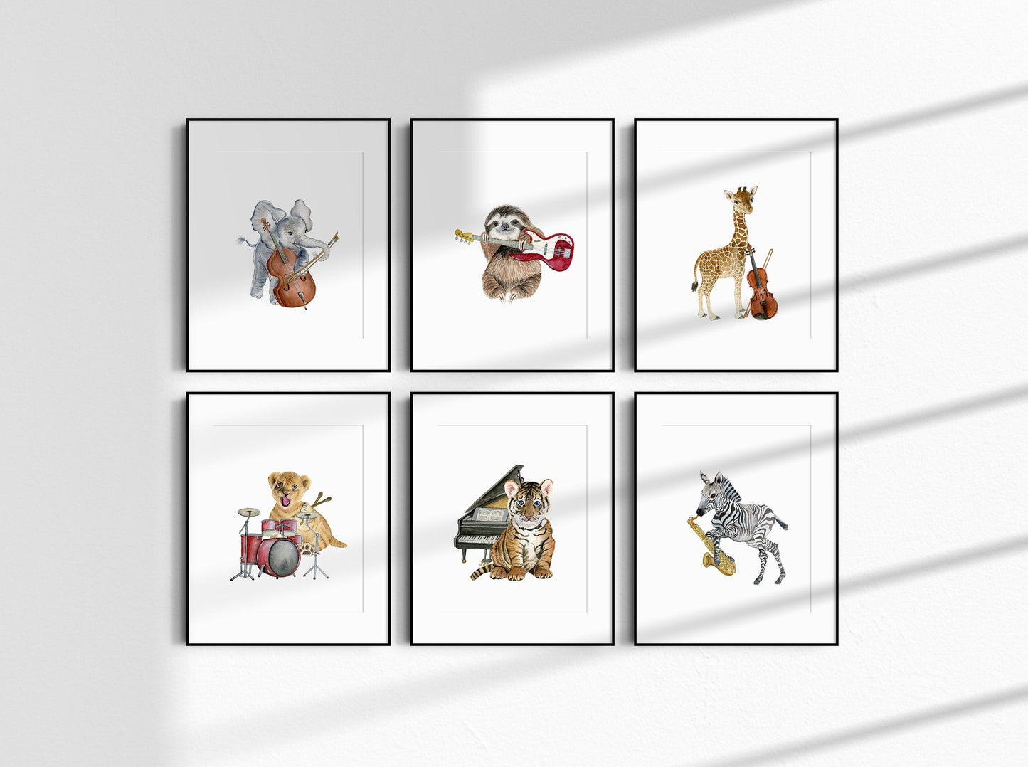 Set of 6 Music Theme Nursery Wall Art