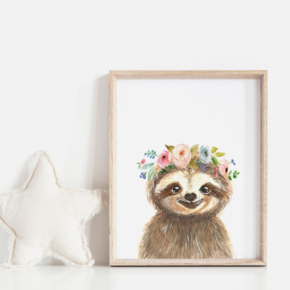 Baby Sloth with Flower Crown