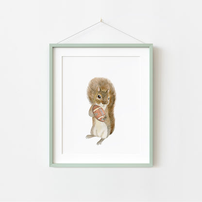 Squirrel Football Wall Art