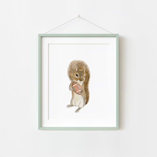 Squirrel Football Wall Art