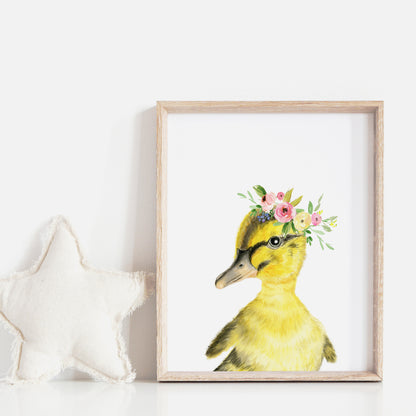 Yellow Duckling with Flower Crown